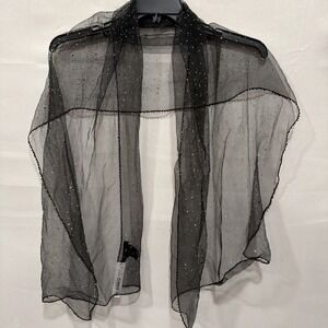 Cèzanne Black Sheer NWT Sparkle Scarf Wrap Shawl One Size Women's New